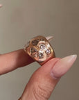 LJ CROSS MY HEART AND HOPE TO DIE // ROSE GOLD MOSAIC SET CHAMPAGNE DIAMOND RING