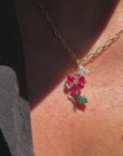 TEND TO YOUR OWN GARDENS, AND WATCH WHAT GROWS // ONE OF A KIND GEMSTONE BLOOM WITH DIAMOND BUTTERFLY PENDANT