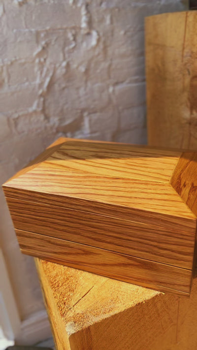 THE MOONSTONED OAK JEWELRY TRUNK