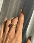 THE LUNA MOTH RING ONE of ONE // 2.84 Mehenge Garnet