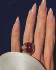 AT THE PEAK OF YOUR HEART THERE ARE STARS BURSTING THROUGH SPACE // 16CT NATURAL NO HEAT MOZAMBIQUE STAR RUBY RING IN 22K GOLD