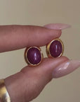 OF WILD SUMMER RASPBERRIES BURSTING LIKE STARS ON MY TONGUE // GIA CERTIFIED STAR RUBY PAIR EARRINGS