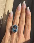 1940's AQUAMARINE DAZZLER RING