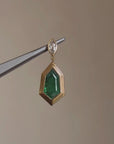 I AM EVERGREEN, TALL AS THE PINES AND CONSTANT IN MY EFFORTS // 5.05 EMERALD SHIELD CUT PENDANT