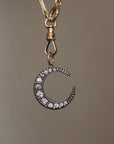 I'M JUST HANGING ON YOUR EVERY WORD // VINTAGE OLD MINE CUT DIAMOND CRESCENT MOON