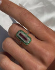 THE CORE OF ME REMAINS RESILIENT LIKE RUBIES // ANTIQUE RUBY, DIAMOND AND EMERALD RING