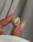 YOU ARE A BURN I CAN'T FIND A SALVE FOR // FANCY YELLOW BROWN ELONGATED PEAR DIAMOND ALOE RING