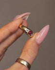 RUBY FRUITS AND BERRY BLISS SPARKLING ON MY TONGUE // THREE STONE FLUSH SET RING