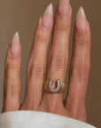 I LIKE MY COWGIRLS IN SATIN AND DIAMONDS // VINTAGE LUCKY HORSESHOE RING