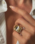 FOLLOW ME TO WHERE THE BLUE MOON DIPS BEHIND THESE GOLDEN MOUNTAINS // BLUE SAPPHIRE MOUNTAIN LANDSCAPE SIGNET RING