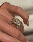 HELP ME LOSE MY MIND, DON'T GO EASY ON ME // EMERALD CUT DIAMOND BRUTALIST INSPIRED RING WITH BAGUETTE DIAMONDS