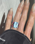 THE RETRO COCKTAIL RING // AQUAMARINE & RUBY