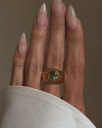 THE ROLLING HILLS AND GREEN MEADOWS ARE WHERE MY WILD HEART IS FREE // VINTAGE PERIDOT RING