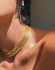 MEMORIES OF WATCHING YOU BRUSH YOUR HAIR IN THE CANDLELIGHT // INCREDIBLE 18K GOLD BOX CHAIN WATERFALL NECKLACE LIKE GOLDEN SILK