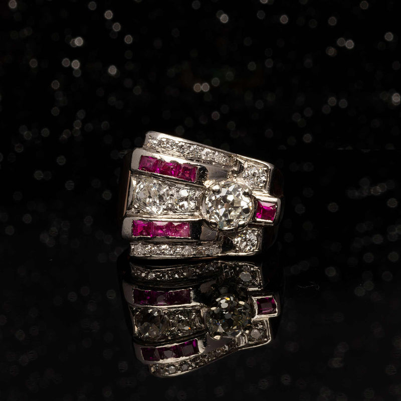THE RETRO DIAMOND AND RUBY RING