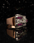 THE RETRO DIAMOND AND RUBY RING
