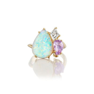 THE 'COTTON CANDY' THREE STONE RING
