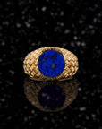 THE THATCHED LAPIS RING