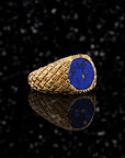 THE THATCHED LAPIS RING