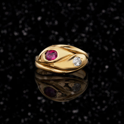 THE ENTWINED SERPENT RUBY & DIAMOND RING
