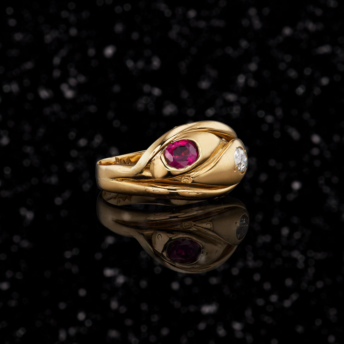 THE ENTWINED SERPENT RUBY &amp; DIAMOND RING