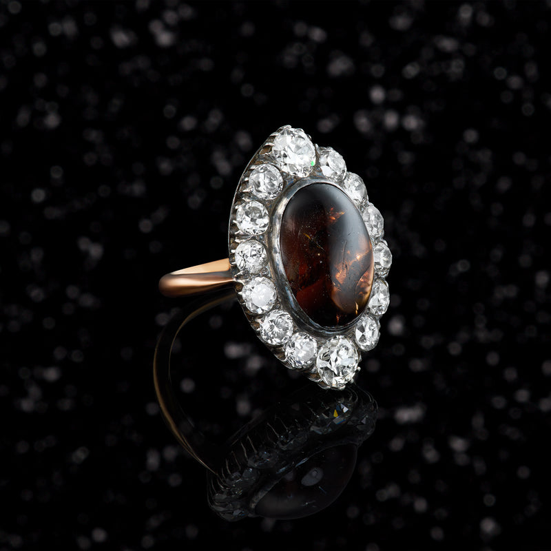 THE VICTORIAN MYSTIC GARNET NAVETTE RING