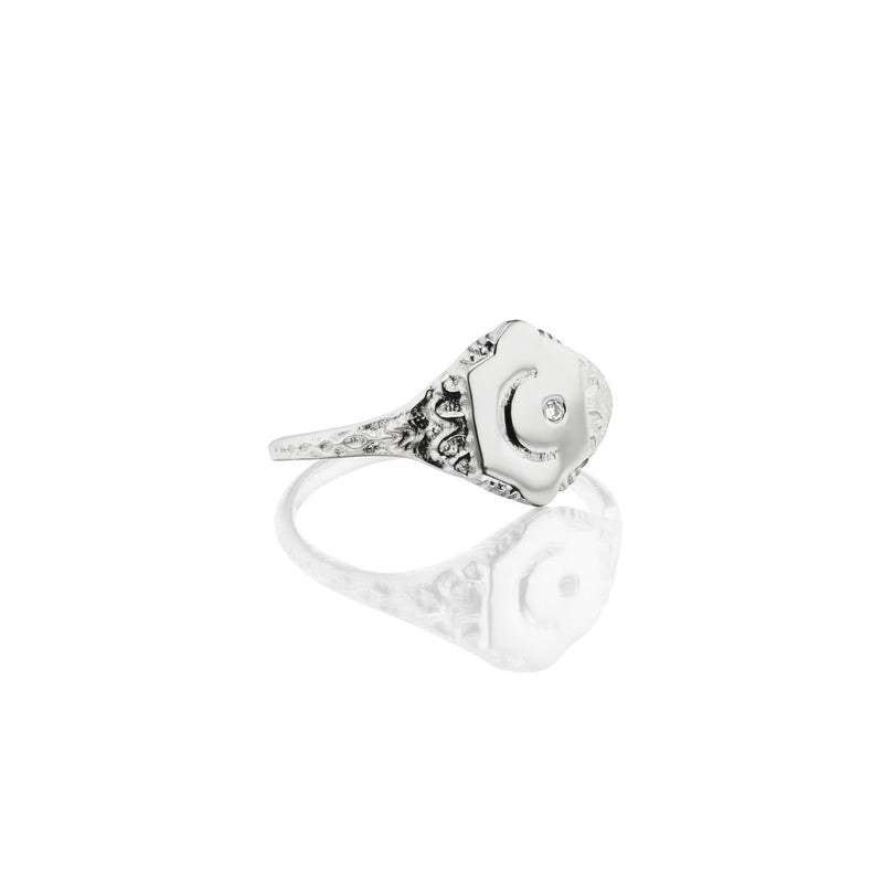 THE SILVER MOONSTONED PINKY RING